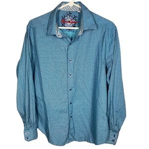 ROBERT GRAHAM Men’s Blue Button Down Shirt M